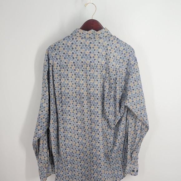 Henry Grethel Geometric Print Classic Button-Up‎ Shirt Multicolor Size L (42cm) - Picture 8 of 8